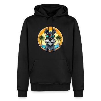 Mittelschnauzer Hunderasse Cartoon Sonnenbrille Strand - Männer Premium Bio Hoodie - Schwarz - Vorne - Nico (187cm)