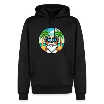 Landseer Chien Race Dessin Animé Lunettes de Soleil Plage - Sweat à capuche Premium bio Homme - noir - Devant - Nico (187cm)