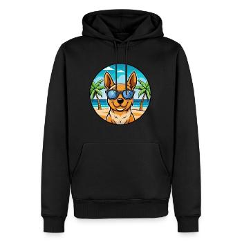 Lancashire Heeler Chien Race Dessin Animé Lunettes De Soleil Plage - Sweat à capuche Premium bio Homme - noir - Devant - Nico (187cm)