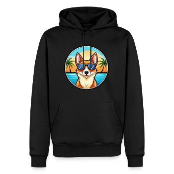 Norwegische Lundehund Hunderasse Cartoon Sonnenbrille - Männer Premium Bio Hoodie - Schwarz - Vorne - Nico (187cm)