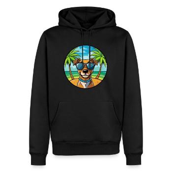 Patterdale Terrier Hunderasse Cartoon Sonnenbrille - Männer Premium Bio Hoodie - Schwarz - Vorne - Nico (187cm)