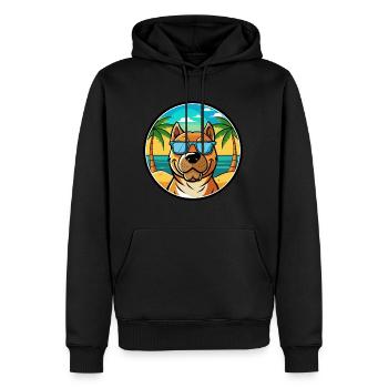 Perro De Presa Canario Hunderasse Cartoon Strand - Männer Premium Bio Hoodie - Schwarz - Vorne - Nico (187cm)