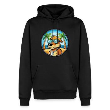 Poitevin Hound Hund Rasse Cartoon Sonnenbrille Strand - Männer Premium Bio Hoodie - Schwarz - Vorne - Nico (187cm)