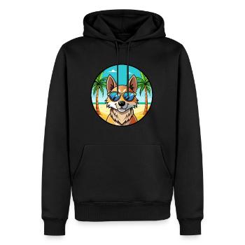 Slovensky Kopov Dog Breed Cartoon Sunglasses Beach - Men’s Premium Organic Hoodie - black - Front - Nico (187cm)