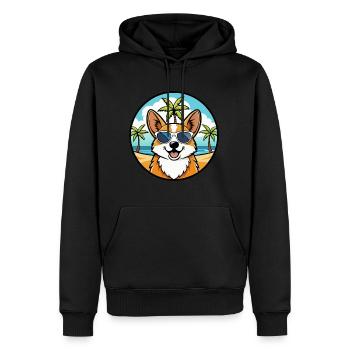 Pembroke Welsh Corgi Hunderasse Cartoon Sonnenbrille - Männer Premium Bio Hoodie - Schwarz - Vorne - Nico (187cm)