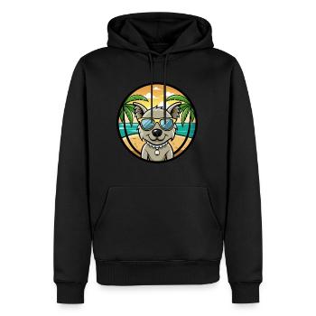 Pumi Hunderasse Cartoon Sonnenbrille Strand - Männer Premium Bio Hoodie - Schwarz - Vorne - Nico (187cm)