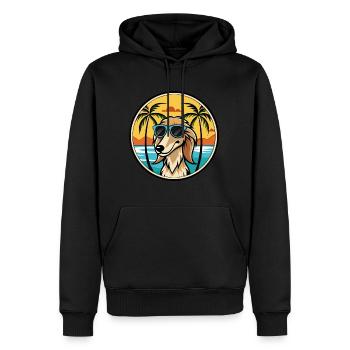 Saluki Hund Rasse Cartoon Sonnenbrille Strand - Männer Premium Bio Hoodie - Schwarz - Vorne - Nico (187cm)
