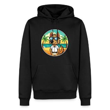 Polnische Jagdhunderasse Cartoon Sonnenbrille Strand - Männer Premium Bio Hoodie - Schwarz - Vorne - Nico (187cm)