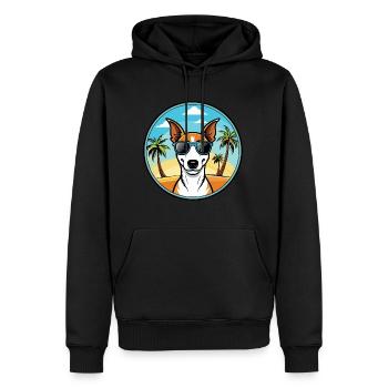 Smooth Fox Terrier Chien Race Dessin Animé Lunettes de soleil - Sweat à capuche Premium bio Homme - noir - Devant - Nico (187cm)