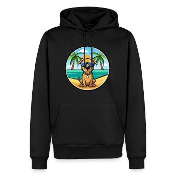 Chien de chasse serbe race dessin animé lunettes de soleil plage - Sweat à capuche Premium bio Homme - noir - Devant - Nico (187cm)