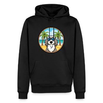 Chien de berger portugais race dessin animé lunettes de soleil plage - Sweat à capuche Premium bio Homme - noir - Devant - Nico (187cm)
