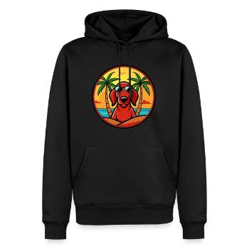 Redbone Coonhound Chien Race Dessin Animé Lunettes De Soleil Plage - Sweat à capuche Premium bio Homme - noir - Devant - Nico (187cm)