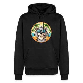 Chien de berger des Pyrénées Race Dessin animé Lunettes de soleil Plage - Sweat à capuche Premium bio Homme - noir - Devant - Nico (187cm)