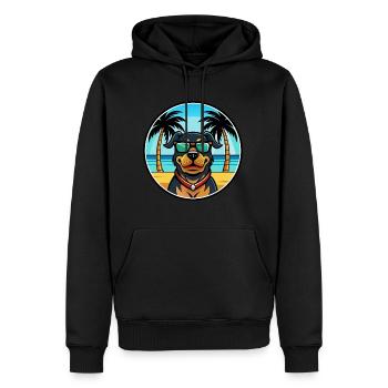 Rottweiler Chien Race Dessin Animé Lunettes De Soleil Plage - Sweat à capuche Premium bio Homme - noir - Devant - Nico (187cm)