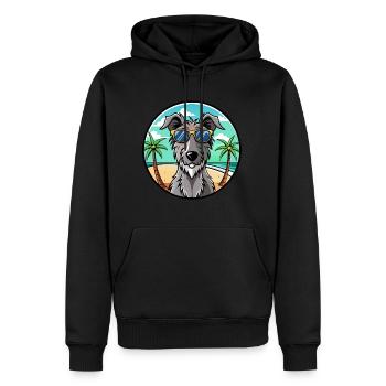 Lunettes de soleil écossaises Deerhound Dog Breed Cartoon - Sweat à capuche Premium bio Homme - noir - Devant - Nico (187cm)