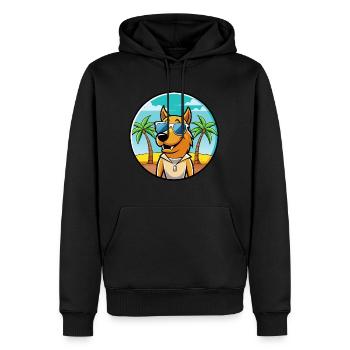 Smaland Hound Hund Rasse Cartoon Sonnenbrille Strand - Männer Premium Bio Hoodie - Schwarz - Vorne - Nico (187cm)