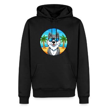 Lunettes de soleil Seppala Siberian Sleddog Breed Cartoon - Sweat à capuche Premium bio Homme - noir - Devant - Nico (187cm)
