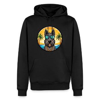 Scottish Terrier Chien Race Dessin Animé Lunettes De Soleil Plage - Sweat à capuche Premium bio Homme - noir - Devant - Nico (187cm)