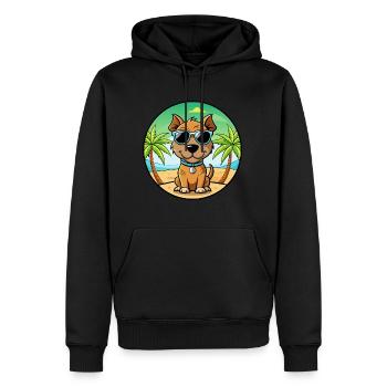 Teddy Roosevelt Terrier Hunderasse Cartoon Strand - Männer Premium Bio Hoodie - Schwarz - Vorne - Nico (187cm)