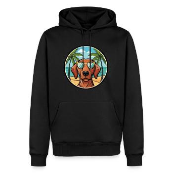 Vizsla à poil dur race de chien dessin animé lunettes de soleil plage - Sweat à capuche Premium bio Homme - noir - Devant - Nico (187cm)