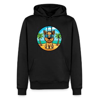 Tenterfield Terrier Hunderasse Cartoon Sonnenbrille - Männer Premium Bio Hoodie - Schwarz - Vorne - Nico (187cm)