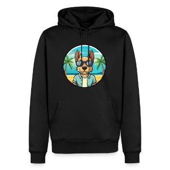 Thai Ridgeback Hund Rasse Cartoon Sonnenbrille Strand - Männer Premium Bio Hoodie - Schwarz - Vorne - Nico (187cm)