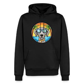Braque de Weimar Race Chien Dessin Animé Lunettes De Soleil Plage - Sweat à capuche Premium bio Homme - noir - Devant - Nico (187cm)