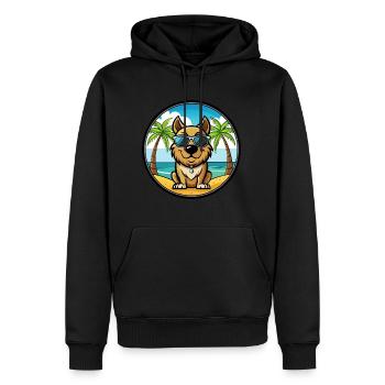 Tosa Hunderasse Cartoon Sonnenbrille Strand - Männer Premium Bio Hoodie - Schwarz - Vorne - Nico (187cm)