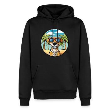 Chien du Sud Race Dessin Animé Lunettes De Soleil Plage - Sweat à capuche Premium bio Homme - noir - Devant - Nico (187cm)