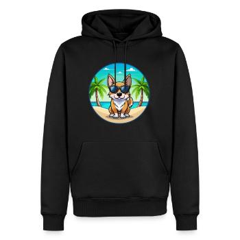 Suédois Vallhund Race Chien Dessin Animé Lunettes De Soleil Plage - Sweat à capuche Premium bio Homme - noir - Devant - Nico (187cm)