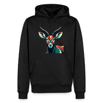 Antilope Zeichentrickfigur Buntes Haustier Tier - Männer Premium Bio Hoodie - Schwarz - Vorne - Nico (187cm)