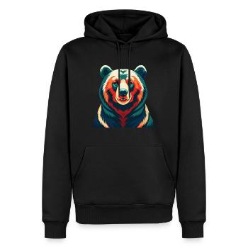 Ours Dessin animé Personnage Animal de compagnie coloré - Sweat à capuche Premium bio Homme - noir - Devant - Nico (187cm)