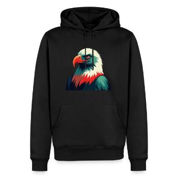 Adler Cartoon Figur Buntes Haustier Tier - Männer Premium Bio Hoodie - Schwarz - Vorne - Nico (187cm)