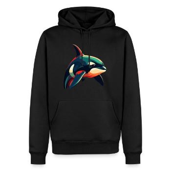 Orca Cartoon-Figur Buntes Haustier - Männer Premium Bio Hoodie - Schwarz - Vorne - Nico (187cm)