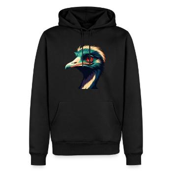 Emu Dessin animé Personnage Animal de compagnie coloré - Sweat à capuche Premium bio Homme - noir - Devant - Nico (187cm)