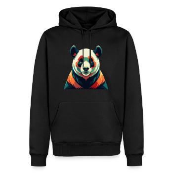 Panda Cartoon Figur Buntes Haustier Tier - Männer Premium Bio Hoodie - Schwarz - Vorne - Nico (187cm)