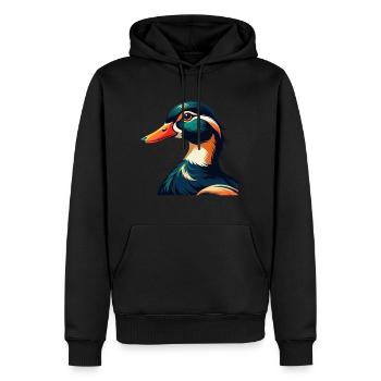 Ente Cartoon Figur Buntes Haustier Tier - Männer Premium Bio Hoodie - Schwarz - Vorne - Nico (187cm)