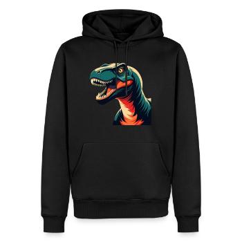 Dinosaurier Cartoon Figur Buntes Haustier Tier - Männer Premium Bio Hoodie - Schwarz - Vorne - Nico (187cm)