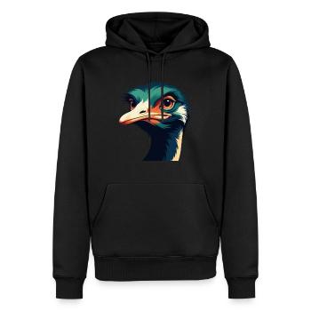 Strauß Cartoon Figur Buntes Haustier Tier - Männer Premium Bio Hoodie - Schwarz - Vorne - Nico (187cm)