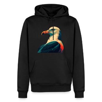 Mouette Dessin animé Personnage Animal de compagnie coloré - Sweat à capuche Premium bio Homme - noir - Devant - Nico (187cm)