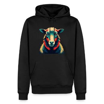 Schaf Cartoon Figur Buntes Haustier Tier - Männer Premium Bio Hoodie - Schwarz - Vorne - Nico (187cm)