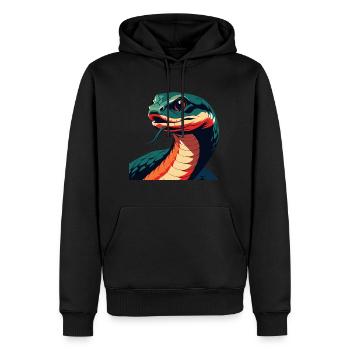 Schlange Cartoon Figur Buntes Haustier Tier - Männer Premium Bio Hoodie - Schwarz - Vorne - Nico (187cm)