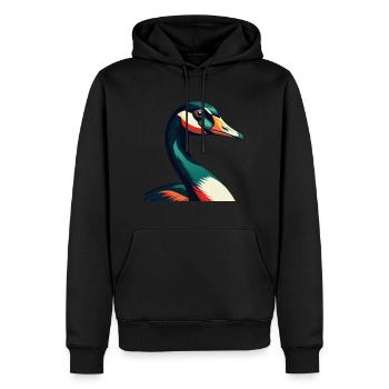 Oie Dessin Animé Personnage Animal Coloré Animal De Compagnie - Sweat à capuche Premium bio Homme - noir - Devant - Nico (187cm)