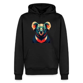 Koala Zeichentrickfigur Buntes Haustier Tier - Männer Premium Bio Hoodie - Schwarz - Vorne - Nico (187cm)