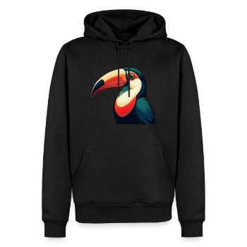 Tukan Zeichentrickfigur Buntes Haustier Tier - Männer Premium Bio Hoodie - Schwarz - Vorne - Nico (187cm)