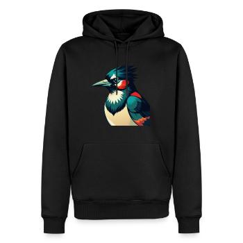 Blauhäher Zeichentrickfigur Buntes Haustier Tier - Männer Premium Bio Hoodie - Schwarz - Vorne - Nico (187cm)