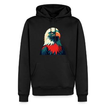 Aigle Dessin Animé Personnage Animal Coloré Animal De Compagnie - Sweat à capuche Premium bio Homme - noir - Devant - Nico (187cm)