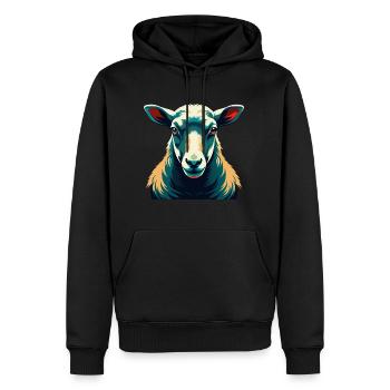 Schaf Cartoon Figur Buntes Haustier Tier - Männer Premium Bio Hoodie - Schwarz - Vorne - Nico (187cm)