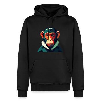 Affe Cartoon Figur Buntes Haustier Tier - Männer Premium Bio Hoodie - Schwarz - Vorne - Nico (187cm)
