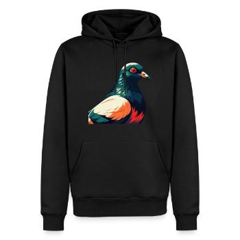 Taube Cartoon Figur Buntes Haustier Tier - Männer Premium Bio Hoodie - Schwarz - Vorne - Nico (187cm)